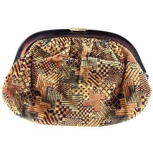Vintage Cara Tapestry Clutch Purse with Lucite Frame – Made in USA